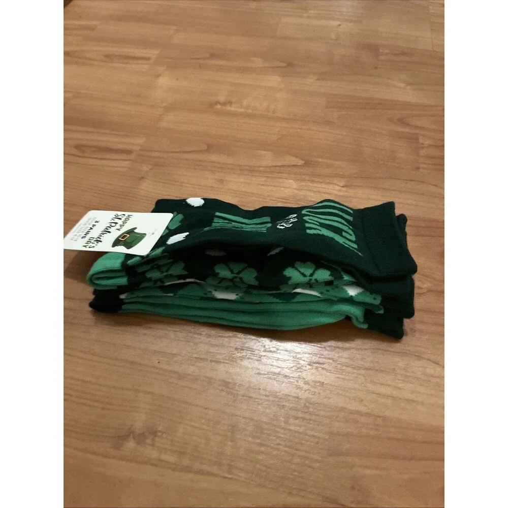 St. Patrick's Day Luck Of The Irish Socks 3 Pairs Shoe Size 6-12 & 10-13